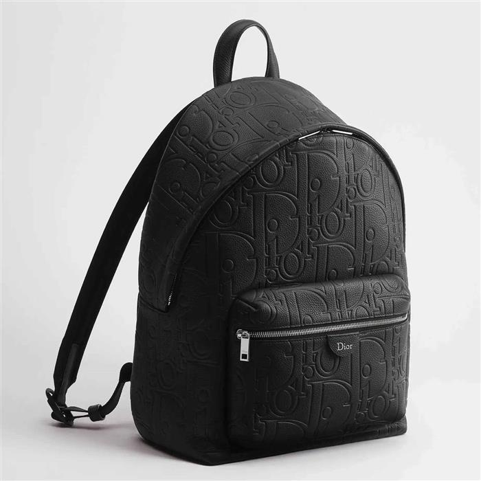 DIOR Rider Zip Backpack Black Leather Men's Backpack