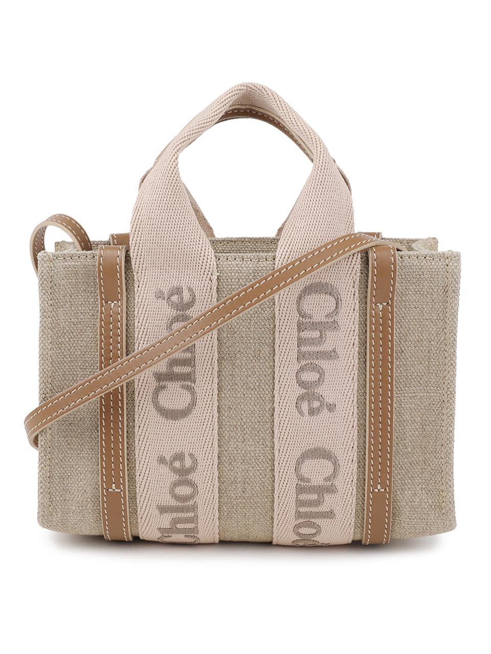Chloe Linen Woody Mini Tote Bag CHC24 UP237 L17