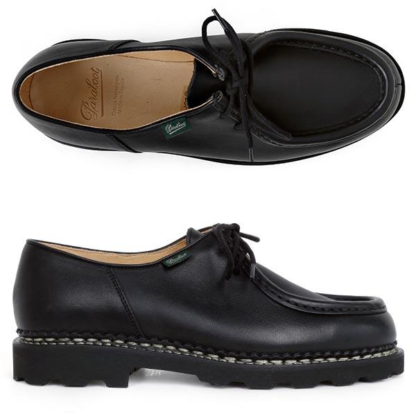 PARABOOT Black Leather Michael Loafers