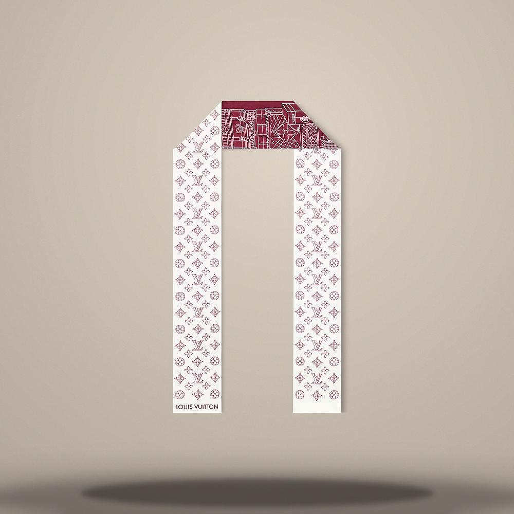 Louis Vuitton My LV Luggage Bandana Scarf Bordeaux M96738