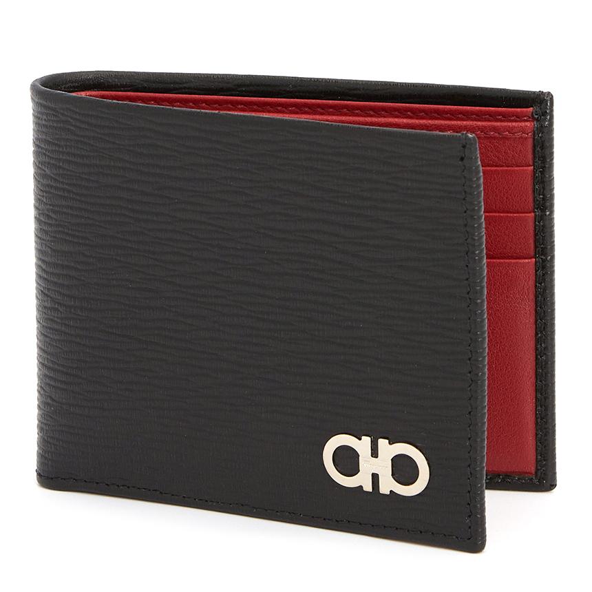 Ferragamo Men’s Leather Bifold Wallet 66 A064 NERO 0685978