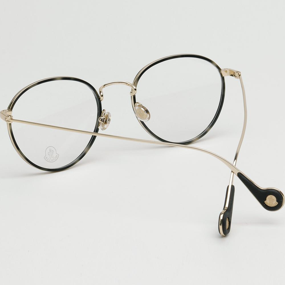 Moncler Lightweight Round Metal Windsor Rim Eyeglass Frames Gray Tort ML5110 032