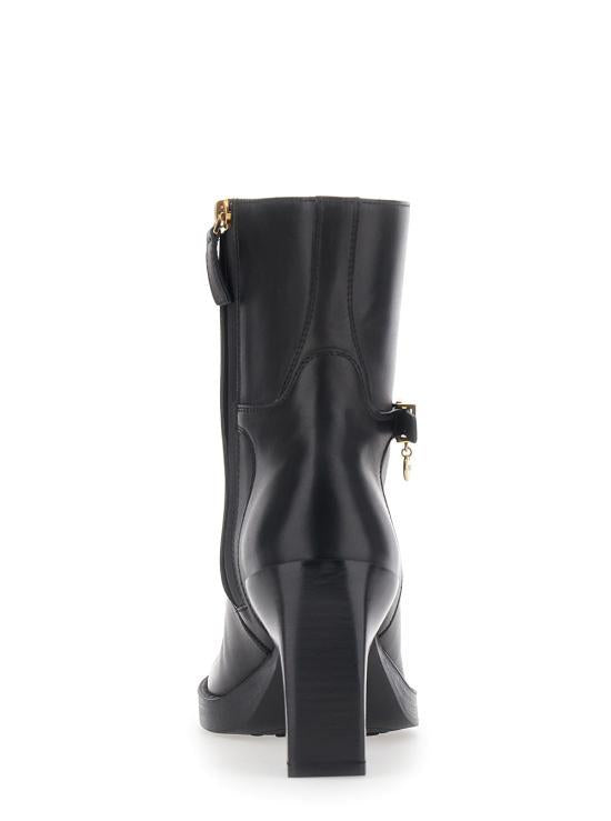 Tods Black Leather Ankle Boots