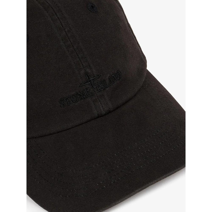 STONE ISLAND Cotton Gabardine Baseball Cap Black Men’s