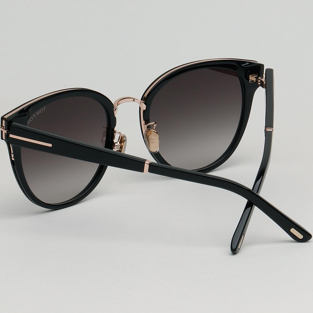 TOM FORD Black Round Sunglasses Asian Fit Unisex TF1138 K