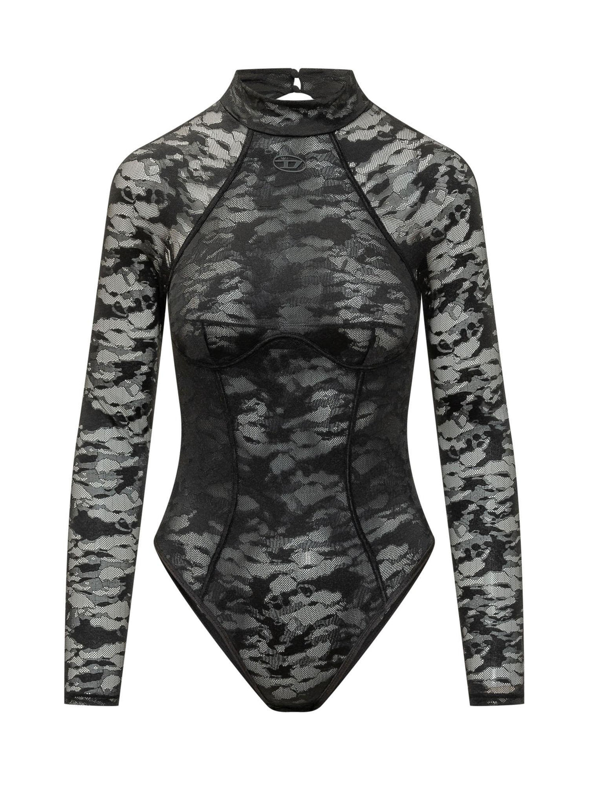 DIESEL Black Long Sleeve Swim Shirt Women’s Rashguard