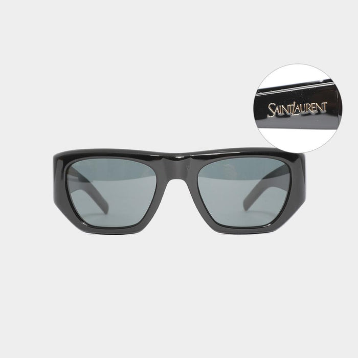 Saint Laurent SL Logo Rectangular Bold Frame Women’s Sunglasse 810815 Y9965 1000