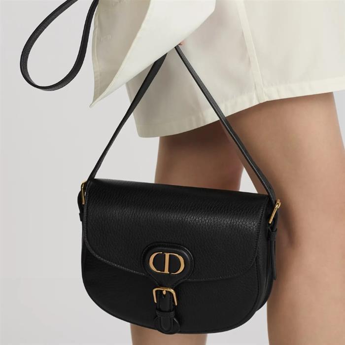 DIOR Bobby Medium Shoulder Bag Black Leather
