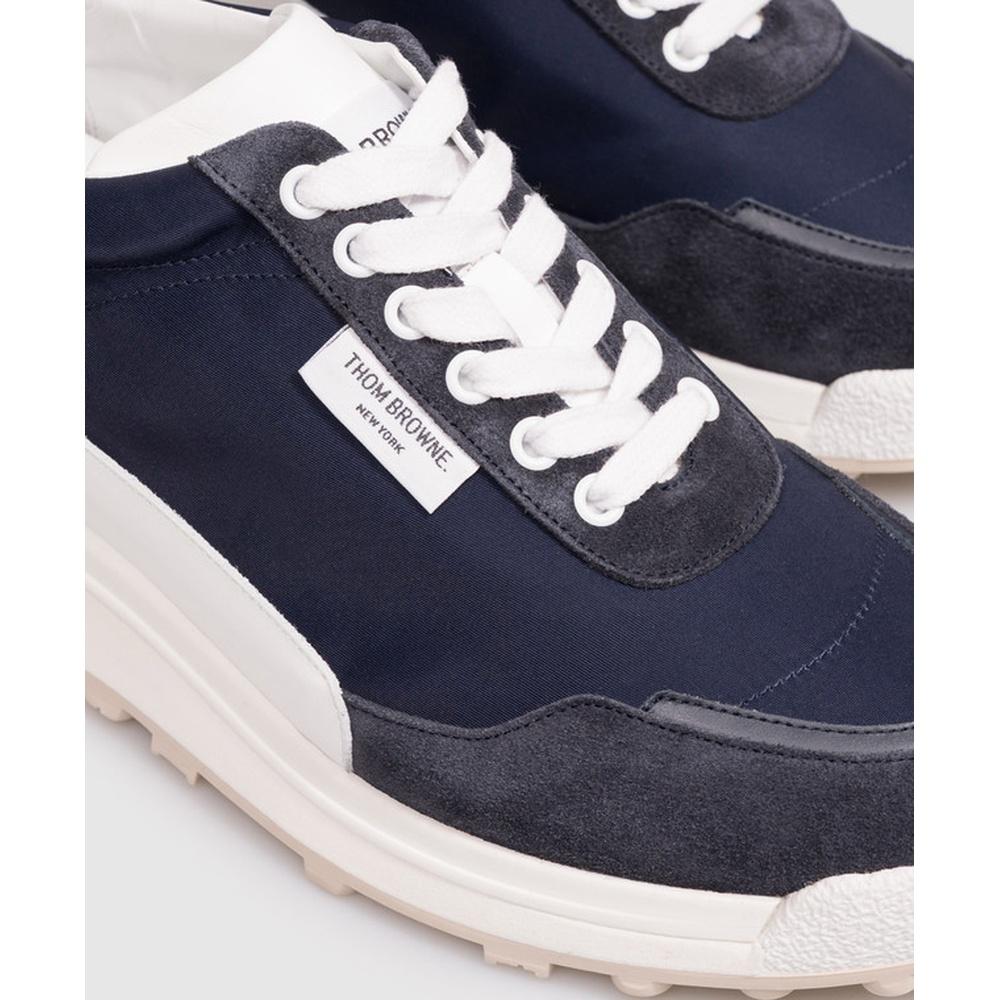 THOM BROWNE Alumni Men’s Low-Top Sneakers Navy Leather