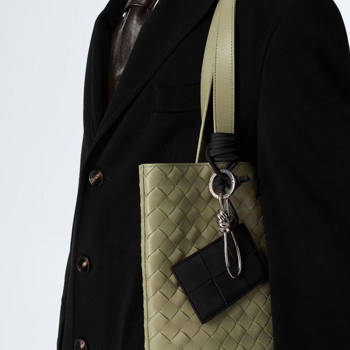 Bottega Veneta Cassette Badge Holder Black Keyring Accessory
