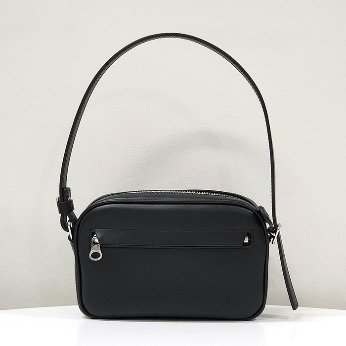courreges Slim Leather Shoulder Camera Bag Black 124GSA092CR0027