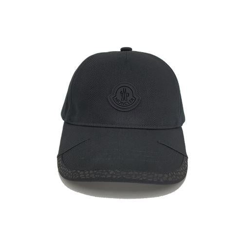 Moncler Logo Baseball Cap Black Cotton Adjustable Cap