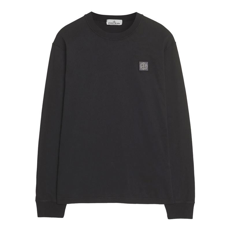 STONE ISLAND Logo Patch Long Sleeve T-Shirt Black Men’s Cotton