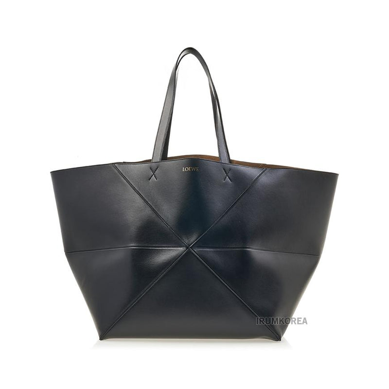 LOEWE Puzzle Fold Leather Tote Bag Black Men’s