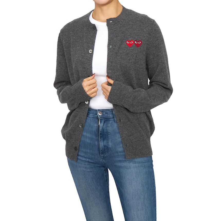Comme des Garcons Double Heart Logo Unisex Cardigan AX N057 051 3