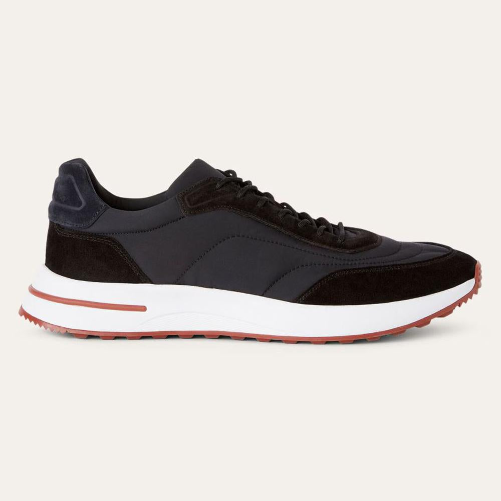 Loro Piana Suede Calfskin Weekend Walk Sneakers Black Men’s Low-Top
