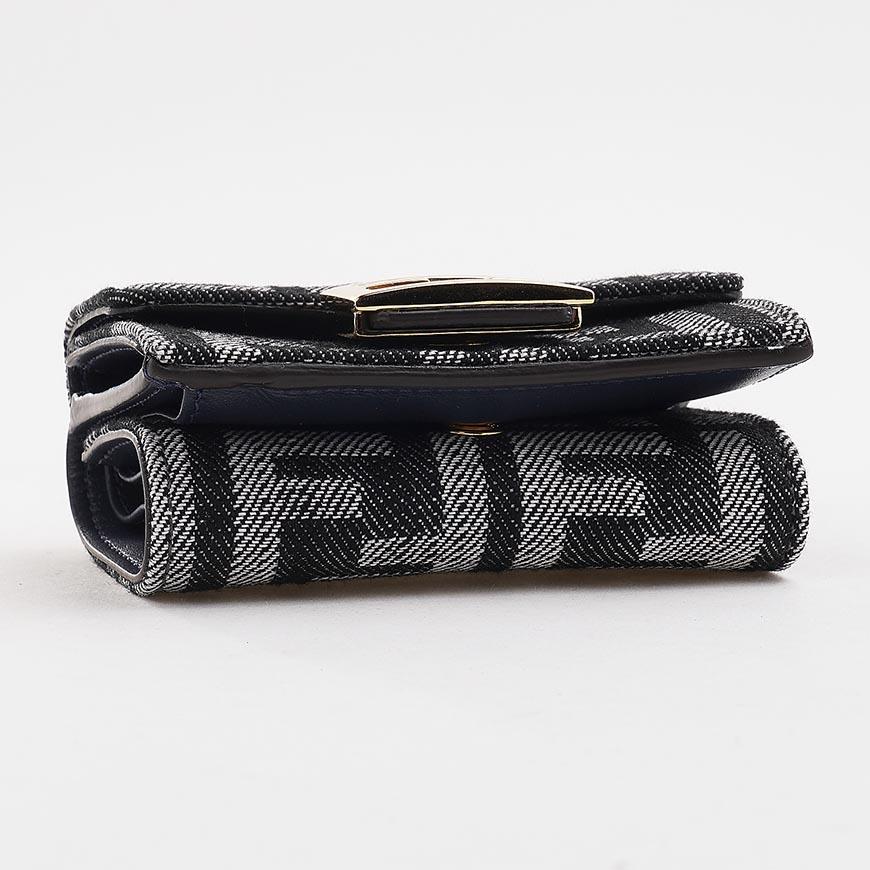 FENDI Baguette Micro Bi-Fold Wallet Women Leather Brown