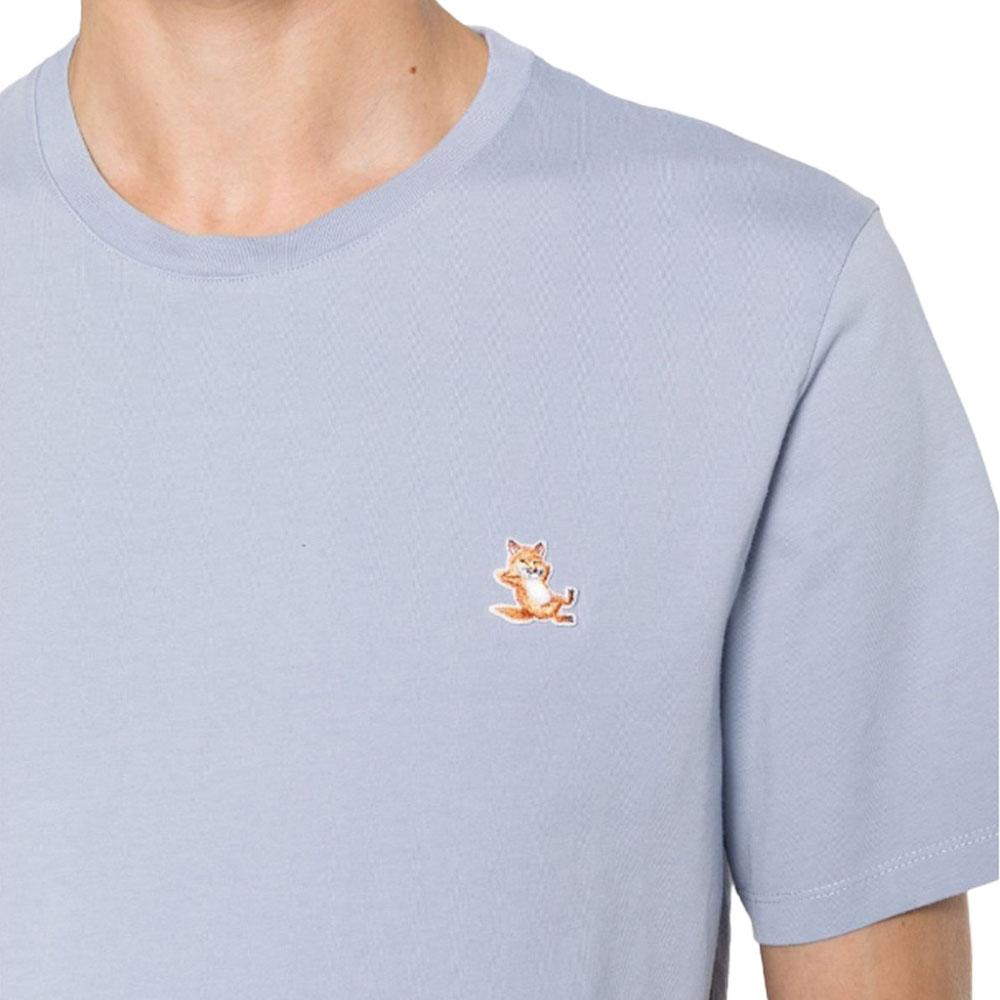 Maison Kitsune Chillax Fox Blue Cotton Short Sleeve T-Shirt