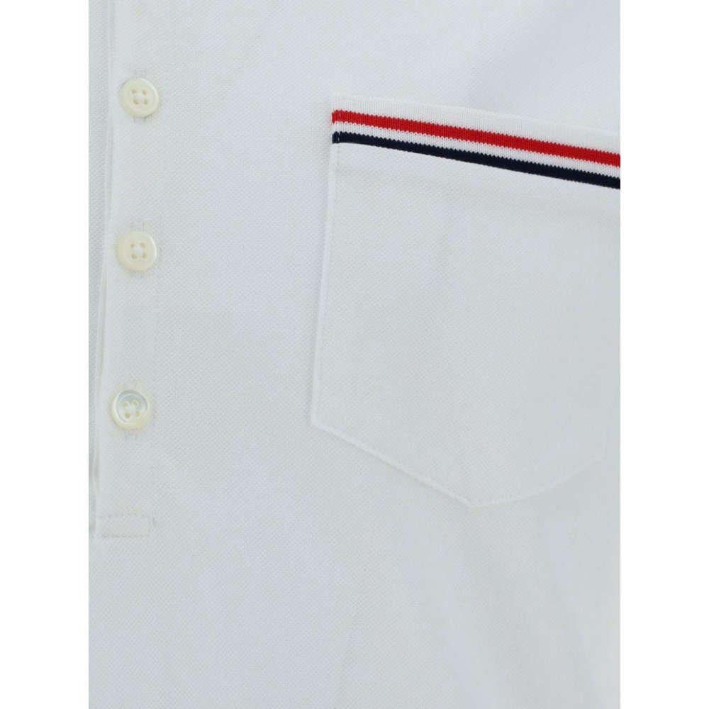 THOM BROWNE RWB Pocket White Cotton Polo T-Shirt Unisex