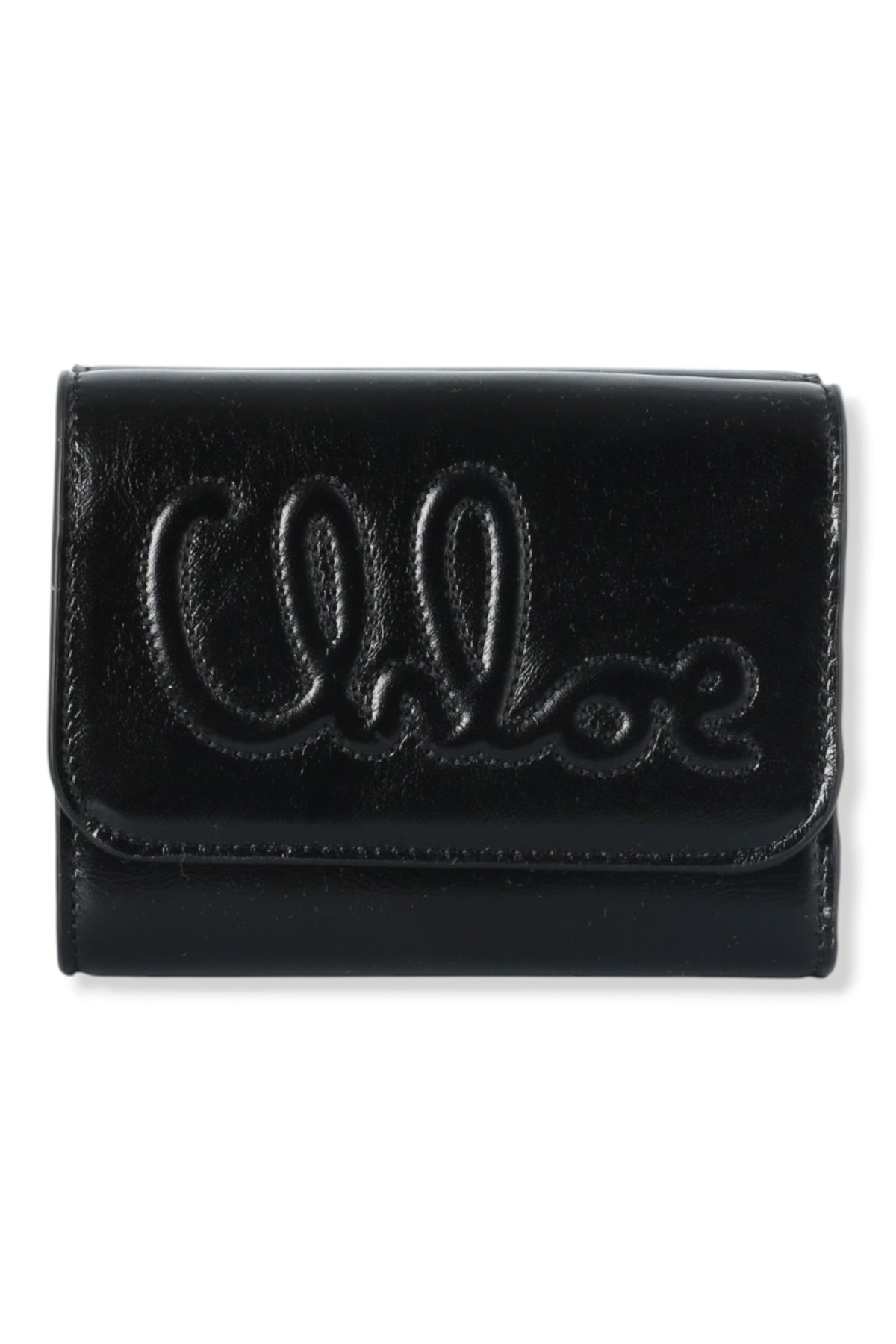 Chloe C Trifold Wallet Black Women’s Leather Small Wallet CHC24WP448O16 001