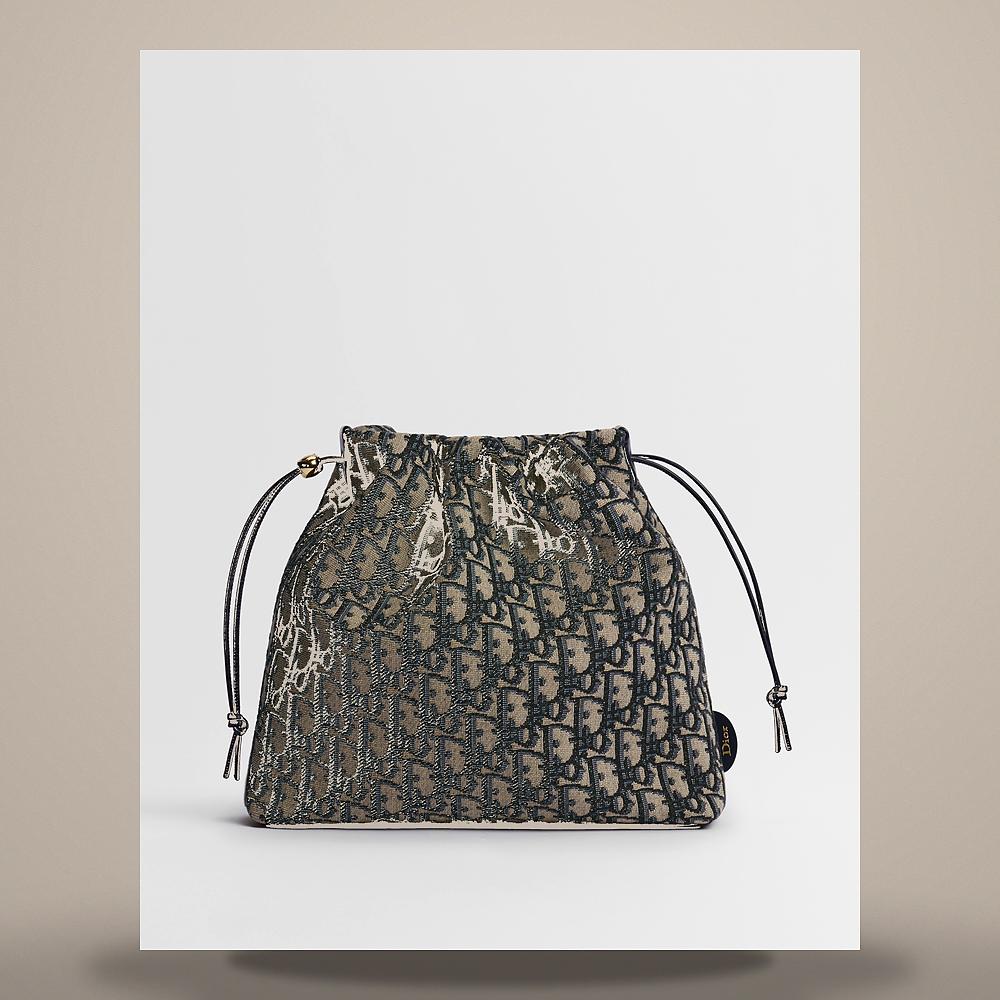 DIOR Blue Dior Oblique Jacquard Last Minute Pouch Medium S2615OTZQ M928