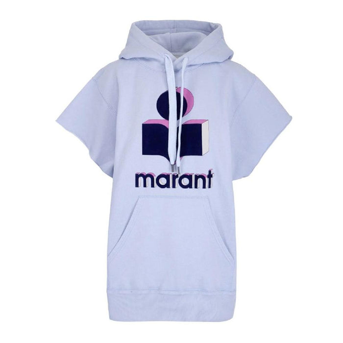 Isabel Marant Milesy Short Sleeve Hoodie T-Shirt Navy Cotton