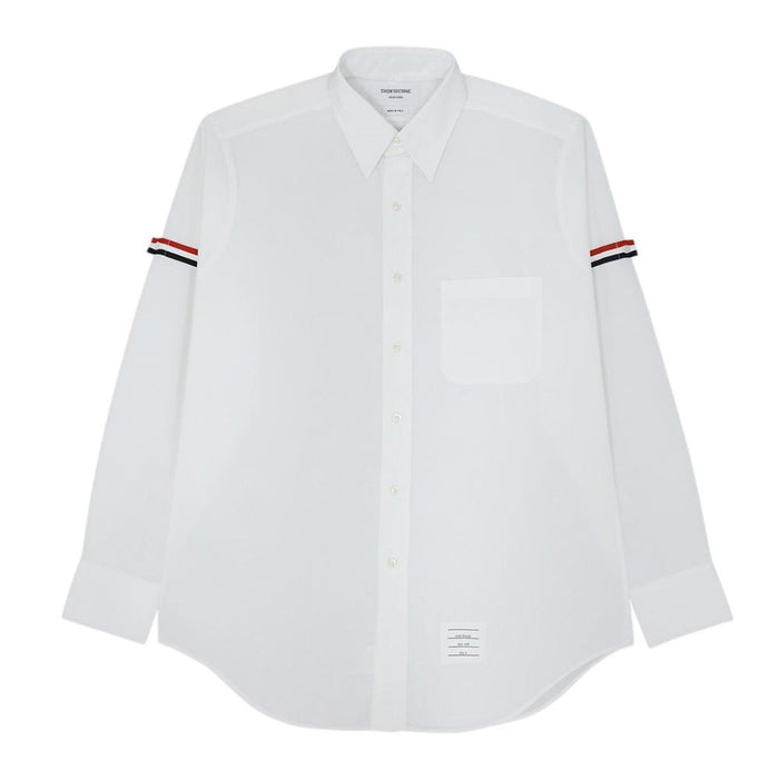 THOM BROWNE RWB Stripe Long Sleeve Oxford Shirt White Men