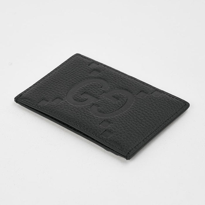 GUCCI Men’s GG Jumbo Leather Card Holder Wallet Black