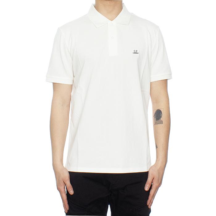 CP Company Logo Polo Collar T-Shirt White Cotton Mens