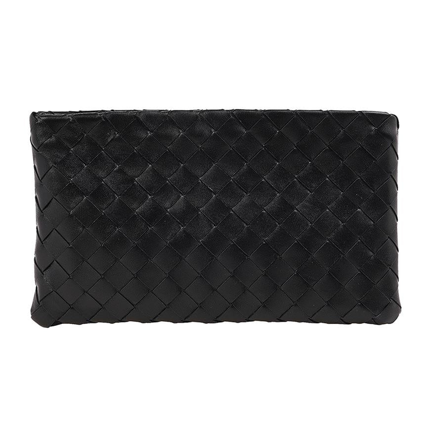 Bottega Veneta Women’s Small Leather Pouch Clutch Bag Navy