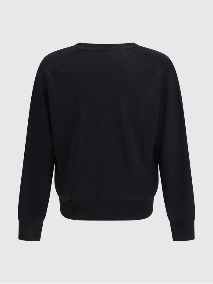 AMI Heart Contrast Cardigan Men’s Knit Sweater