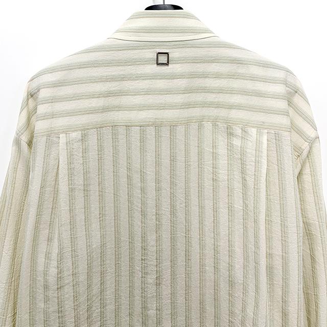 WOOYOUNGMI Logo Cotton Stripe Long Sleeve Shirt W261SH06 826M