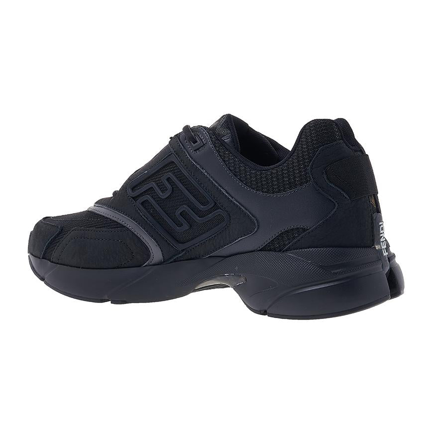 FENDI Men’s Faster Trainer Low-Top Sneakers White/Gray Leather