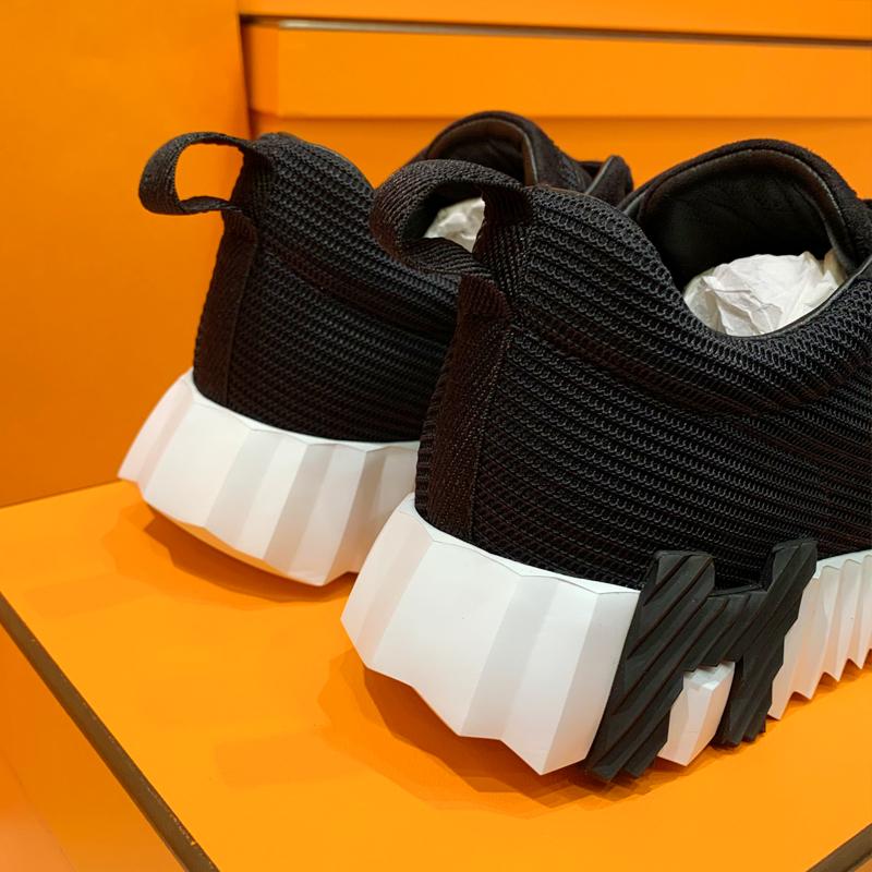 HERMES Bouncing Suede Black H Low-Top Sneakers