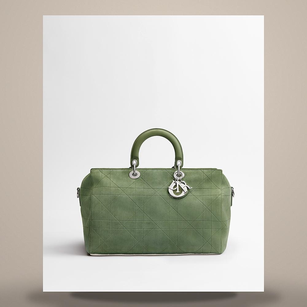DIOR Granville Large Crossbody Bag Cedar Green Cannage Goatskin
