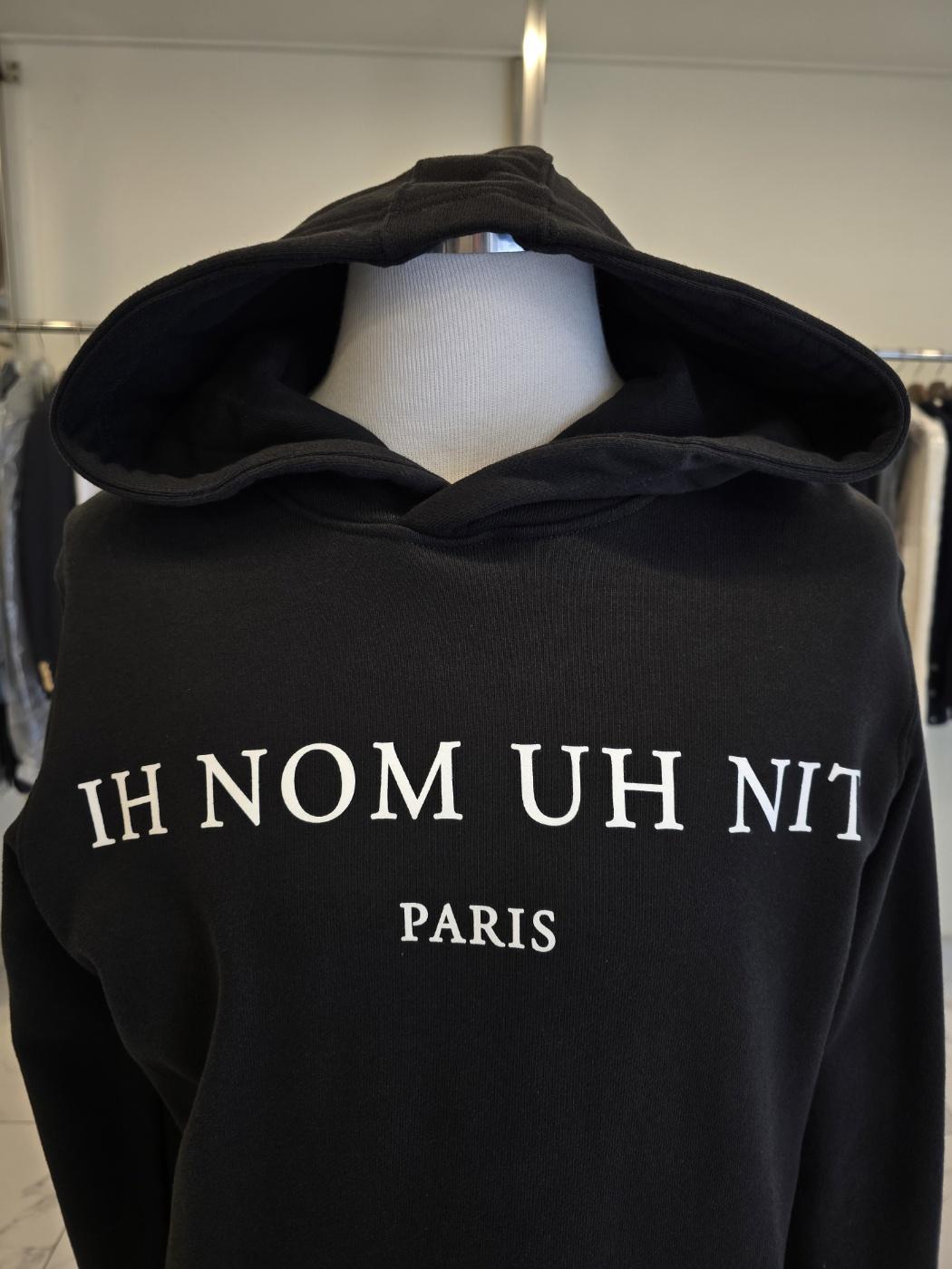 IH NOM UH NIT Black Initial Logo Hoodie Sweatshirt for Men NCW18278 009