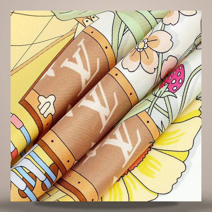Louis Vuitton LV Club Square 70 Beige Scarf M98296