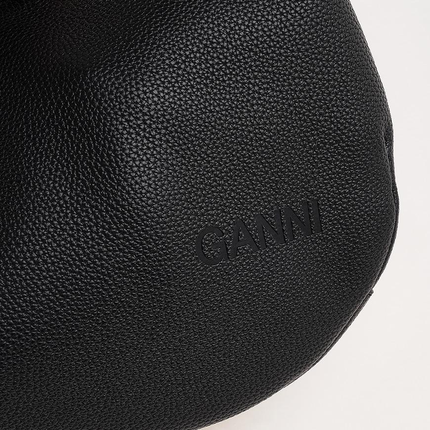 GANNI Women's Grained Leather Medium Hobo Bag A6981 099