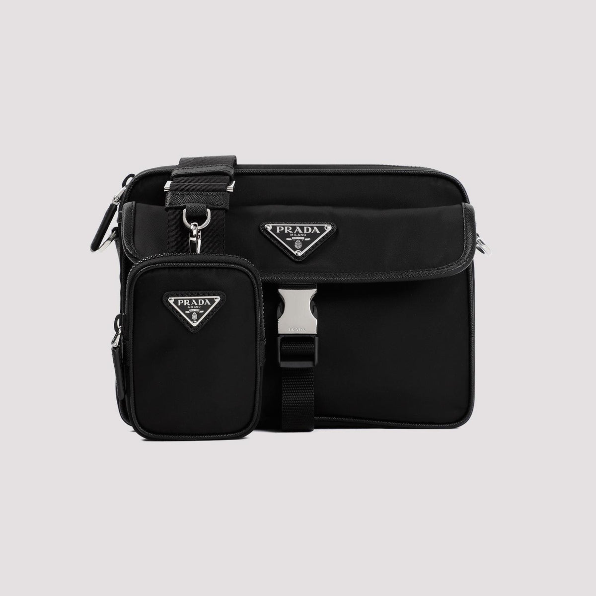 PRADA Black Leather Crossbody Bag