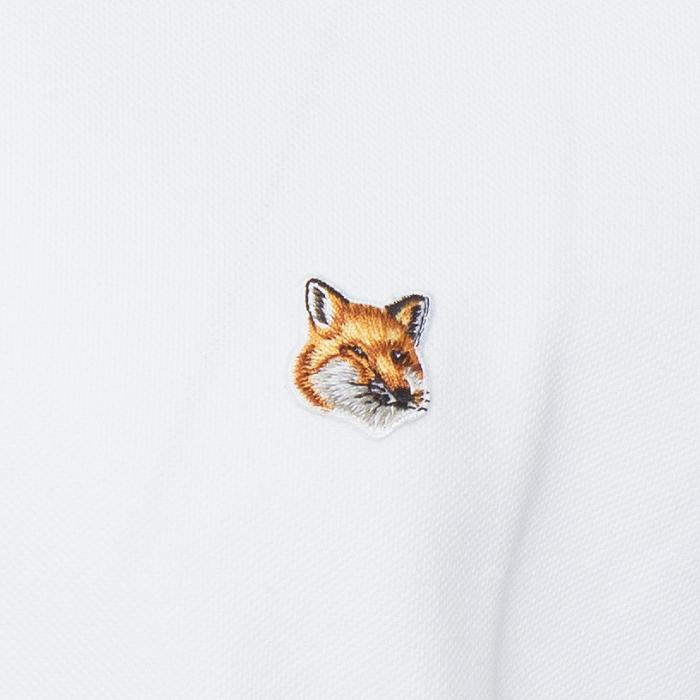 Maison Kitsune Fox Head Patch Regular Collar T-Shirt White