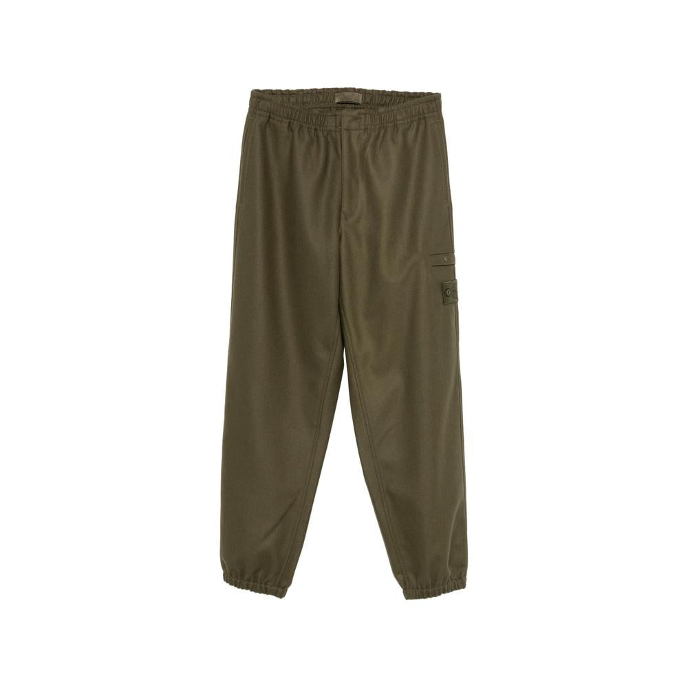 STONE ISLAND Cotton Fleece Sweatpants Joggers Navy Men's Pants