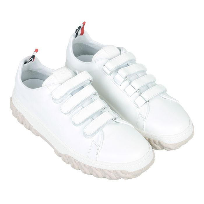 THOM BROWNE Vitello Leather Low-Top Sneakers for Men MFD272A 05584 100