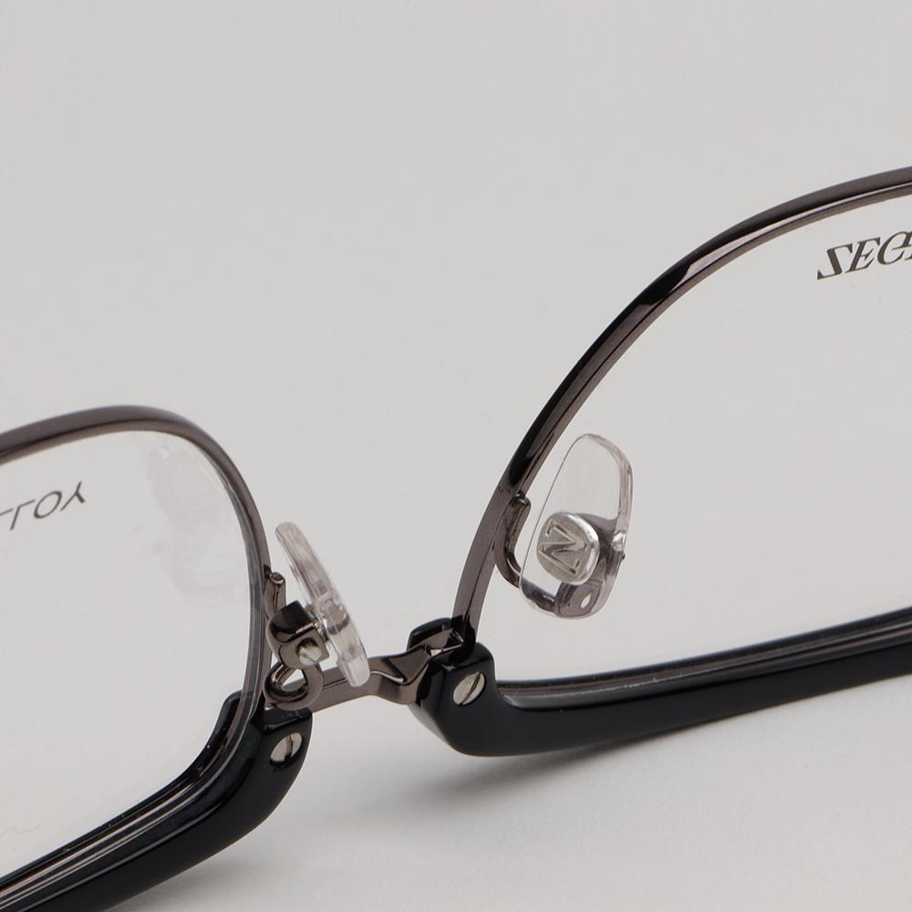 Zegna Titanium Lightweight Square Semi-Rim Browline Eyeglass Frame EZ5259H 008