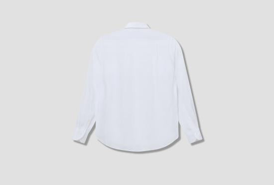Drake's White Long Sleeve Shirt