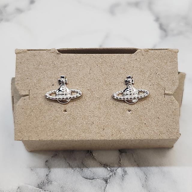 Vivienne Westwood FARAH Pave Hoop Earrings Silver-Tone
