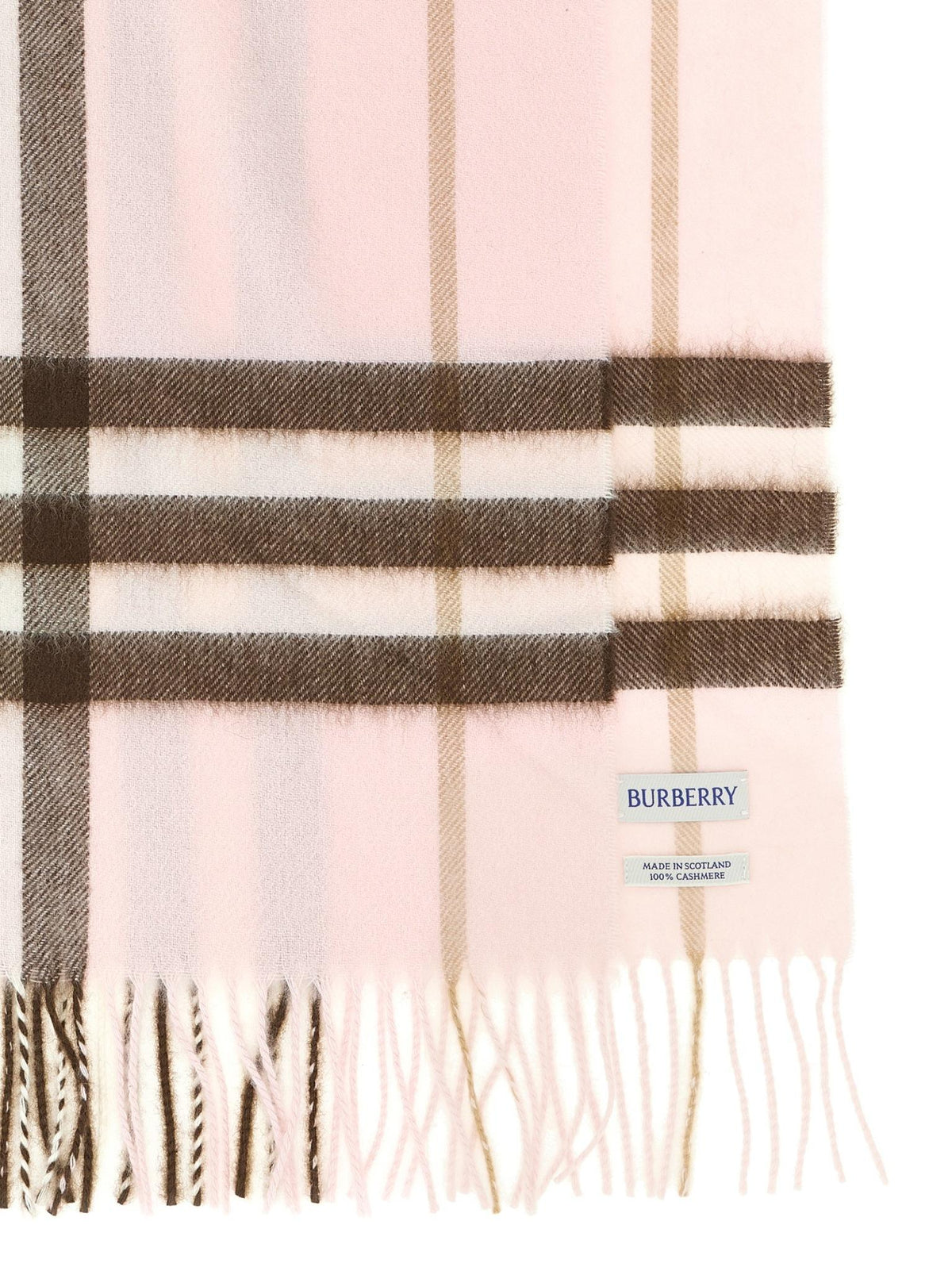 BURBERRY Bow Pink Wool Scarf