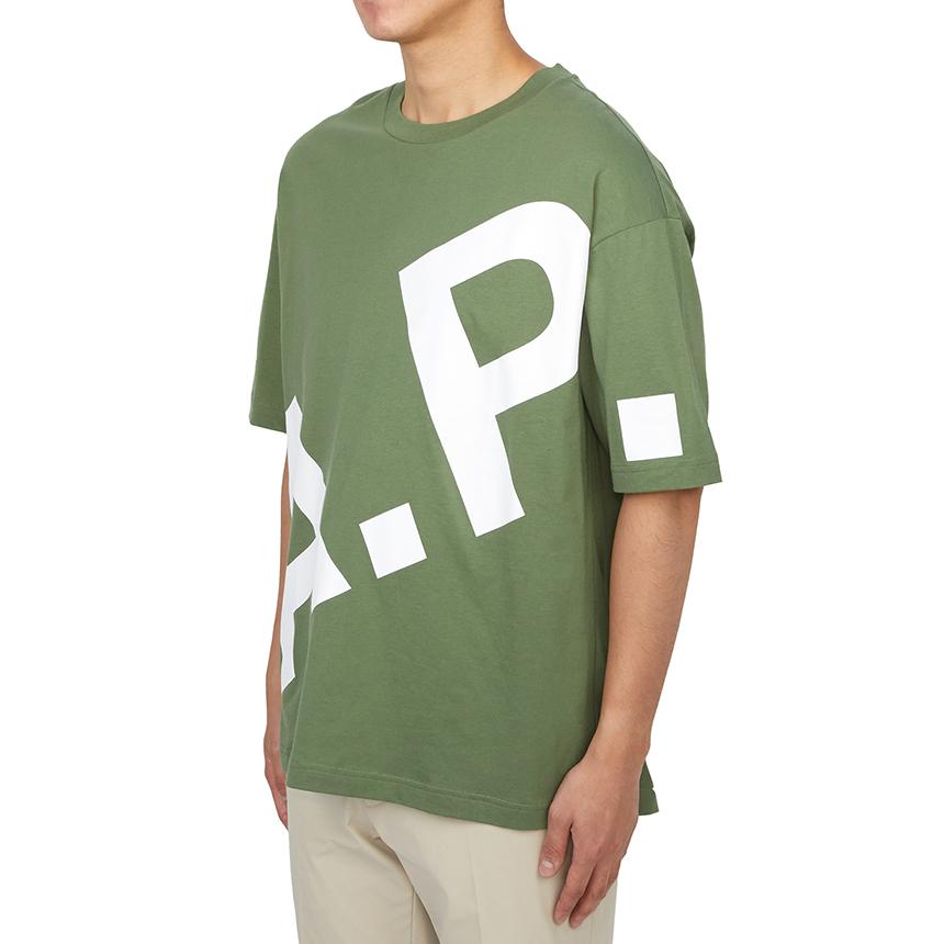 A.P.C. Lysandre Unisex Short Sleeve T-Shirt COFBT M26341 KAE VERT GRISE