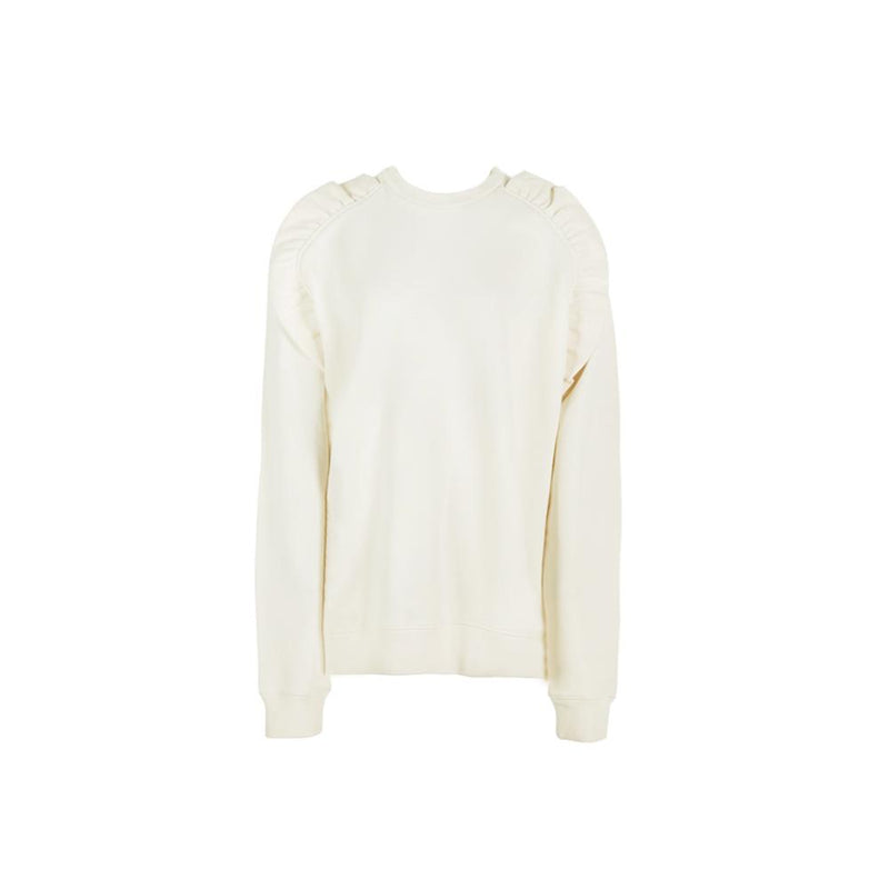 MSGM Ivory Ruffle Detail Women’s Sweatshirt