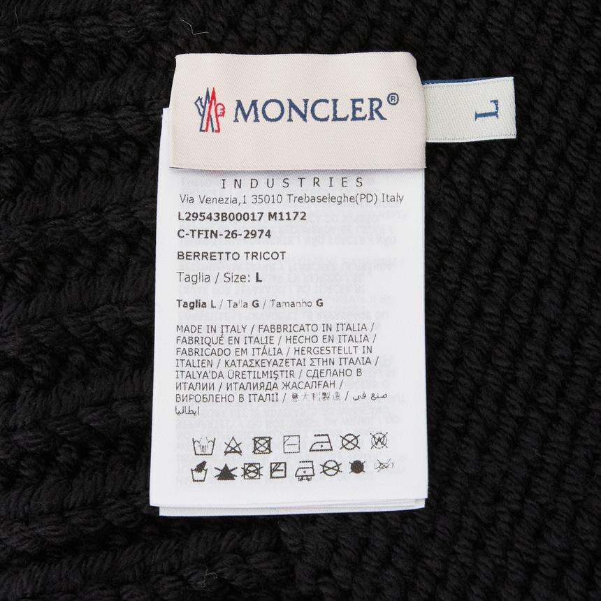 Moncler Unisex Black Knit Beanie