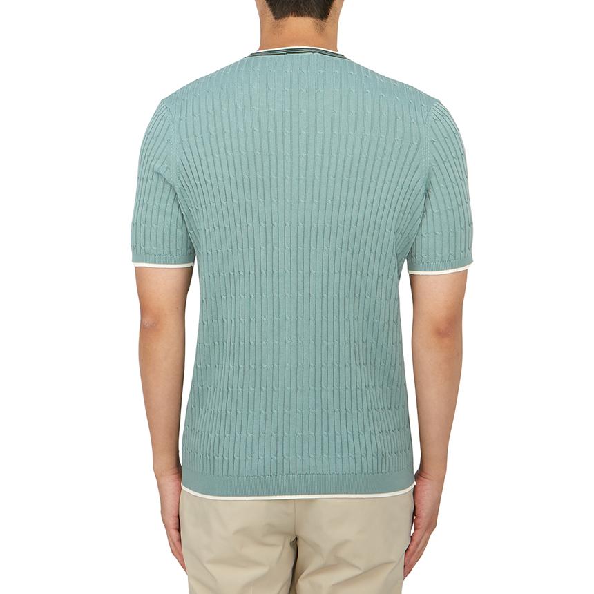 Drumohr Men’s Short Sleeve Knit Crewneck Sweater Black